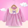 Macacão da menina outono e inverno exterior vestindo estilo ocidental princesa saia babador de jantar infantil à prova d'água à prova de sujeira avental guarda do bebê