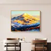 Luz del Sol en la Montaña Dorada Pintura Decorativa de Caja de Medidor Eléctrico de Lujo Ligero, Pintura Colgante para Cubrir Caja Eléctrica y Interruptor Automático, Arte de Pared Moderno Simple, No Requiere Taladro