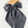 Pinza para el pelo con lazo de satén popular transfronterizo, pinza de resorte grande, color sólido, para la parte posterior de la cabeza, accesorios para el cabello para mujer