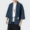 Estilo Chino Hombres Bordado Hanfu Hombres Holgado Casual Estilo Japonés Estilo Retro Chaqueta Cardigan Capa de Primavera Tendencia