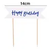 Banner de Arco de Feliz Cumpleaños Plug-in Tarjeta Plug-in para Pastel Vestir Bronceado Horneado Bandera de Feliz Cumpleaños