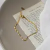 Pulseira de Celebridade da Internet de Alto Padrão e Estilosa, Pulseira de Aço Titânio com Corrente de Lábios, Nova Pulseira Tendência Estilo Fada 18K Ouro Minimalista Ins Não Desbota