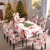 Nueva Funda de Silla Navideña Elástica Todo Incluido Estampada Mantel Impermeable Mantel Fiesta Familiar Decoración Festiva