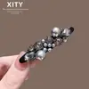 Presilha de Cabelo Elegante e Exquisita com Pedras de Diamante, Novo Modelo 2026 para Cabelo da Nuca, Presilha Bico de Pato Versátil, Acessório da Moda para Mulheres