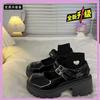 Branco grosso salto alto francês Mary Jane sapatos de camada única fundo grosso das mulheres primavera e verão retro estilo britânico estilo japonês jk sapatos de couro