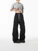 Pantalones de Paracaídas Plisados Estilo Americano de Marca de Moda Transfronteriza para Hombre, Nuevos Pantalones Casuales de Pierna Ancha de Ropa de Trabajo de Verano, Pantalones Largos Versátiles de Alta Moda