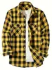 Camisa Plaid Masculina Popular Amazon Farad Velvet Transfronteiriça Moda com Capuz Casual Lapela Manga Longa para Homens