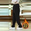 Pantalones casuales de punto al por mayor transfronterizos para hombre 2026 Otoño Invierno Nuevos Pantalones Gruesos de Terciopelo para Hombre Ropa para Hombres de Mediana Edad Pantalones Deportivos