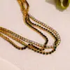 Estilo de Comutador da Moda com Design Único de Micro Garras, Joias Coloridas com Diamantes Inteiros, Estilo Minimalista de Luxo Leve, Colar Versátil Banhado a Ouro para Mulheres