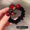 Internet Popular Ano Novo Fortune Square Hair Ring Feminino Estilo Coreano All-match Rabo de Cavalo Bola Cabeça Borracha Tendão Este Ano Acessórios para Cabelo