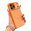 Capa de Celular Magnética Cor Sólida com Toque de Pele de Cor Contrastante Adequada para Apple 17Promax Tendência 16 Antiderrapante 15 Furo Grande 13/14