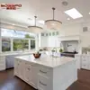 Fábrica de Guangzhou Gabinetes de Madera Maciza Hechos a Medida para Toda la Casa, Gabinetes de Cocina con Isla Estilo Americano, Diseño Integral Personalizado de Exportación Estilo Francés Ligero