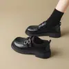 Zapatos pequeños de cuero estilo británico JK 2026 nuevo estilo de otoño con faldas versátiles elegantes mocasines de suela blanda zapatos individuales cómodos para mujer