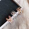 Anillo de diamantes con nudo del mismo estilo de celebridad de Internet, elegante anillo abierto a juego con estilo europeo y americano, accesorios para el dedo índice.