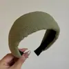Diadema fina de puntos color café verde para mujer, diadema ancha de ala alta de alta gama, diadema retro de otoño e invierno, accesorio para el cabello versátil para salidas diarias