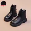 Botines Cortos para Niña Otoño Invierno 2026 Nuevos Botines Individuales de Princesa para Niña Botas Martin para Niña Botas de Piel para Bebé Botas de Algodón con Felpa