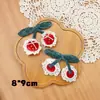 Nuevo Lazo de Tela Terciopelo Rojo Cereza Diadema para Niños Accesorios de Corazón para Niña Encaje Manzana Accesorios para Ropa