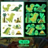 Adesivos de Tatuagem de Dinossauro de Desenho Animado Luminosos para Homens e Mulheres à Prova d'Água e Duradouros Adesivo de Pele Natural para Braço Infantil Brinquedos
