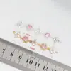 Cadena de Trébol de Cuatro Hojas con Circonita Chapada en Oro de 14K Pulsera de Cristal Hecha a Mano DIY Accesorios de Joyería de Estrella de Seis Puntas Cadena Media