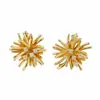 Pinzas para Orejas de Fuegos Artificiales con Zirconia Bañadas en Oro Real de 18K para Mujeres Sin Perforaciones, Pendientes de Estilo Minimalista de Moda con un Toque de Lujo Ligero y Acabado de Alta Gama