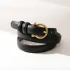 Cinto Versátil Simples Hengjia Jp Estilo Ins de Couro para Saias e Jeans com Fivela de Cavalo