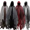 Em Estoque Capa de Halloween para Adultos e Crianças Capa de Bruxa Fantasia de Ceifador Traje de Casa Assombrada Peça Única de Terror