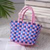 Bolsa Tejida de Plástico al por Mayor Bolsa de Playa Bolsa para Verduras Semi-terminada Bolsa de Material de Color Regalo de Acompañamiento Bolsa de Plástico