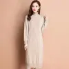 Suéter Suéter de Lã Feminino Suéter de Inverno Vestido Solto plus size Vestido Quente Camisa Base Torcida
