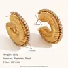 Joyería de Acero Inoxidable, Nuevo Estilo Popular en Europa y América, Diseño Exagerado Hueco, Pendientes de Alta Gama, Chapados en Oro de 18K, Pendientes de Moda con Diamantes