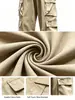 Pantalones cargo casuales cropped funcionales versátiles multibolsillos de comercio exterior transfronterizo para hombre, estilo primavera y otoño, corte holgado, color liso