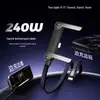 Suporte Dobrável para Celular de Novo Produto Transfronteiriço Cabo de Dados Typec Dupla Ponta Carregamento Rápido 240W Totalmente Compatível Cabo de Carregamento para Jogos Móveis