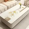 Toalha de Mesa, Sem Lavagem, Impermeável, À Prova de Óleo, Resistente ao Calor, Tapete de Mesa de Silicone, Luxo Leve, Sensação de Alta Qualidade, Estilo Fresco, Tapete Retangular para Mesa de Centro