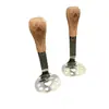 Utensilios diarios transfronterizos de acero inoxidable para hornear, machacador para bebés para el hogar, herramienta de presión para machacar papas, mango de madera, forma de oso, venta al por mayor