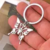 Llavero de Mariposa Retro Estilo Coreano Pequeño Activo Simple Versátil Colgante de Pareja Anillo de Llave Adornos para Colgar en Mochilas de Estudiantes Hombres y Mujeres
