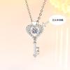 Nuevo collar elegante con llave de amor bañado en plata y cobre de moda coreana para mujer, bonito colgante en forma de corazón.