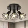Lámpara de Techo de Hierro Nórdico Lámpara de Dormitorio Pasillo Candelabro Simple Moderna Estudio Entrada Disco Jaula de Pájaros Lámpara