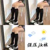 Calcetines por encima de la rodilla, calcetines blancos de terciopelo de leche, medias japonesas para niños, base de pantorrilla, medias blancas por encima de la rodilla jk negras
