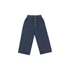 Pantalones casuales de rayas finas para niñas Nuomi Wanzi, algodón puro, estilo otoño, pantalones rectos de pierna ancha versátiles para niñas