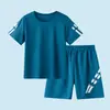 Traje de Verano para Niñas Ropa Deportiva de Secado Rápido de Manga Corta y Pantalones Cortos Conjunto de Dos Piezas para Niños Ropa Deportiva de Malla Fina