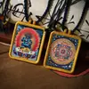 Thangka Pintado à Mão Zaki Lamu Tara Verde Samantabhadra Manjushri Estilo Étnico Pingente Ornamento Pendurado Thangka de Xizang