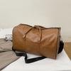 Nova Bolsa de Fitness de Couro PU Macio Grande Capacidade Separada Seco e Molhado Bolsa de Armazenamento Esportivo Simples Casual Manga Trolley Bolsa de Viagem