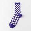 Calcetines de Cuadros Blancos y Negros Calcetines de Algodón para Mujer Calcetines de Media Caña Otoño ins Trendy Populares en Internet Combinan con Todo Calle Deportivos Medias para Hombre y Mujer