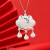 Plata de ley S999 bolsa de candado de bebé paz alegría niños y niñas palabra de la suerte para bebé candado de paz regalo de luna llena para niños de un año