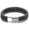 Pulseras Europeas y Americanas de Venta Caliente Transfronteriza, Pulseras de Cuero Tejidas a Mano, Colgantes Lisos de Acero Inoxidable, Se Pueden Grabar con Logo, Venta al por Mayor