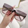 Nuevas gafas de sol sin montura recorte transfronterizo gafas de sol para mujer de moda parlanchina gafas de sol de una pieza 90150 fábrica para la venta