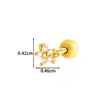 El nuevo superventas transfronterizo de Hengsen: pendientes de acero inoxidable con varilla para piercing de hueso de la oreja y cartílago, con incrustaciones de circonita, diseño de luna y flor