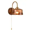 [Transfronterizo] Lámpara de Pared Pequeña Decorativa con Ambiente Colorido, Latón Retro Americano para Nicho, Luminaria de Madera Maciza para Dormitorio