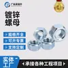 Porcas Hexagonais Galvanizadas Grau 4.8 e Grau 8.8, Porcas de Aço Carbono com Rosca Fina Rosca Inversa Alargadas, Porcas Hexagonais Externas Galvanizadas em Estoque
