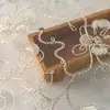 Tecido de malha respirável para primavera e verão com bordado de corda, 150 cm de largura, bordado floral, tecido para roupas femininas, vestidos de noiva e Hanfu