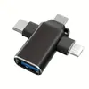 Adaptador Otg Tres en Uno Adecuado para Teléfonos Android Tipo-C de Apple, Lector de Tarjetas de Memoria USB Externo, Convertidor USB